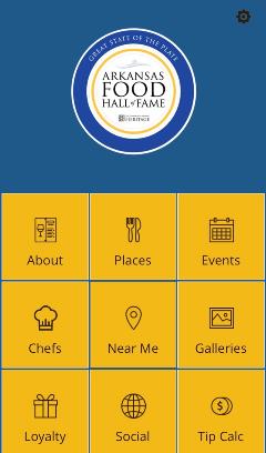 Arkansas Food Hall of Fame app home page