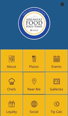 Arkansas Food Hall of Fame app home page