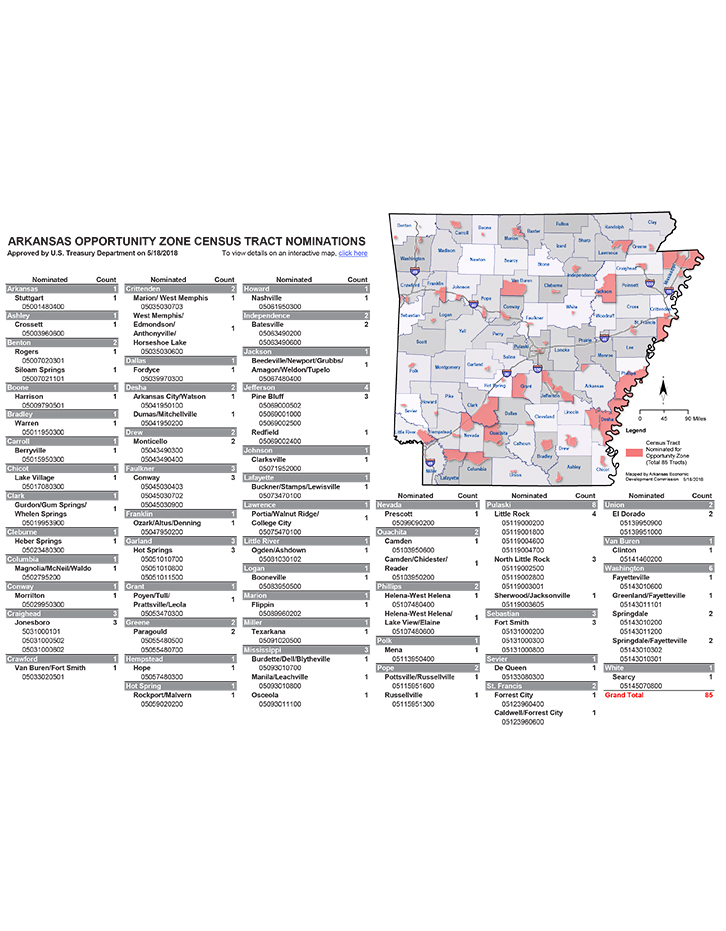 Arkansas Opportunity Zones Final Map with List
