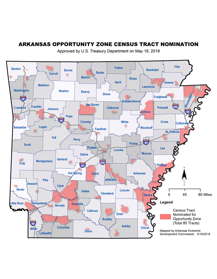 Arkansas Opportunity Zone Map
