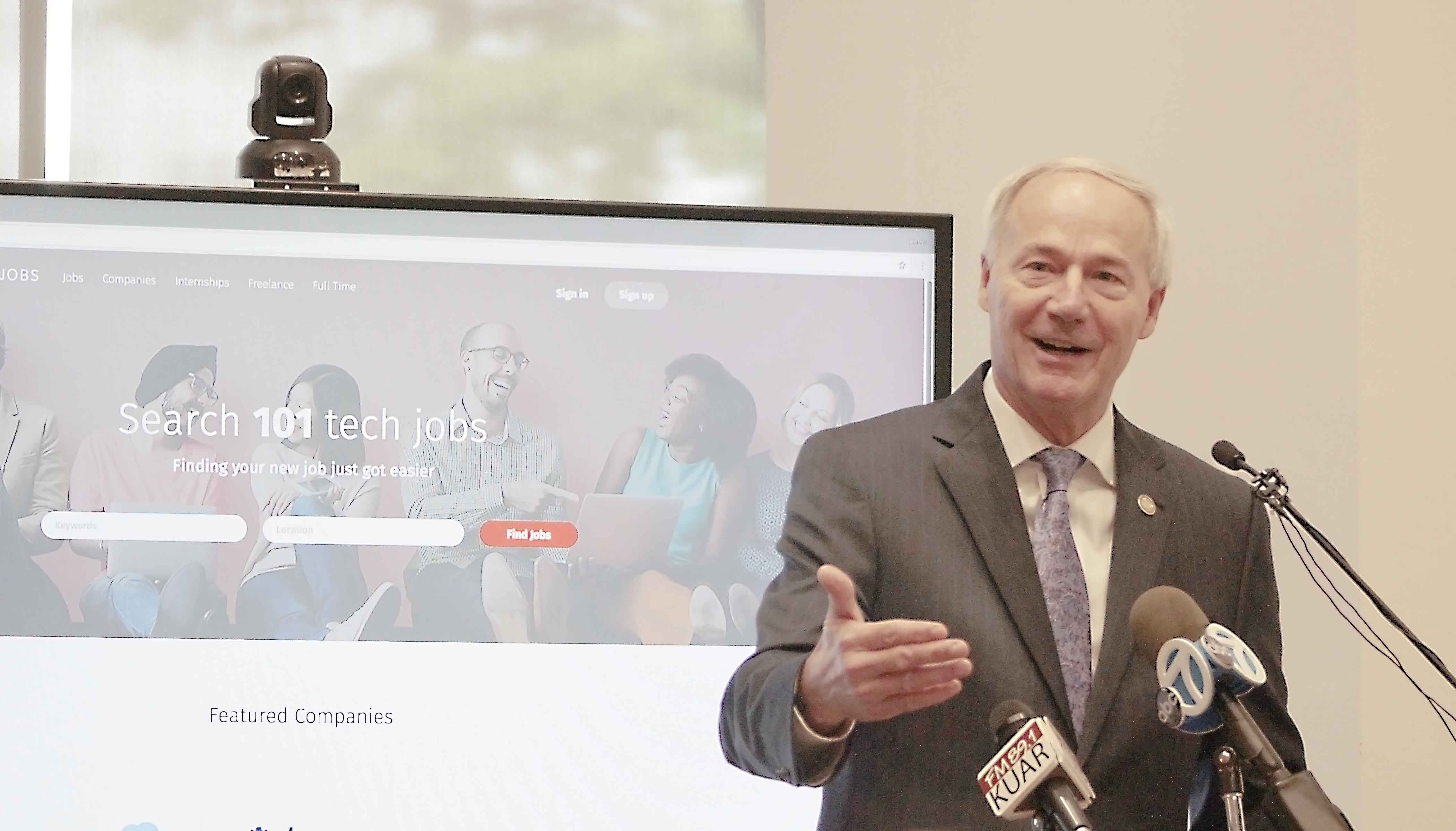 Governor Asa Hutchinson Launches New site for Available Technology Jobs